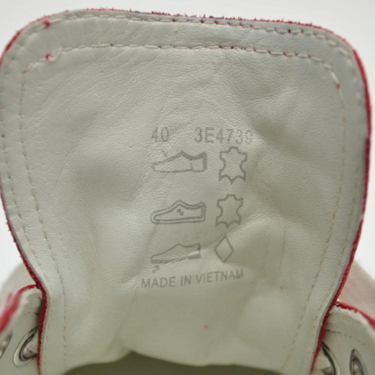 مملوكة مسبقًا Prada Sport Red Patent Leather Cap Toe Sneakers Size 40