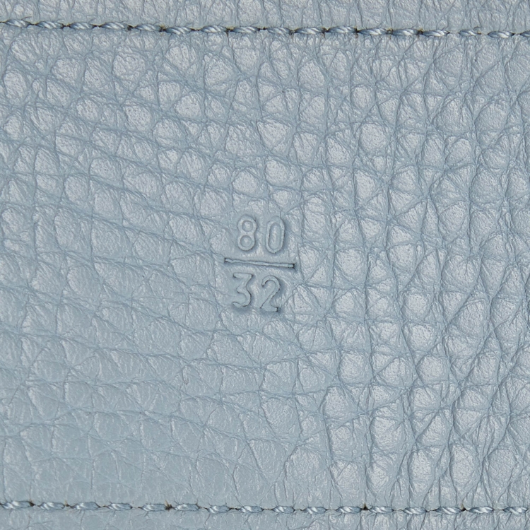 Pre Owned Prada Light Blue Leather Buckle Belt 80CM