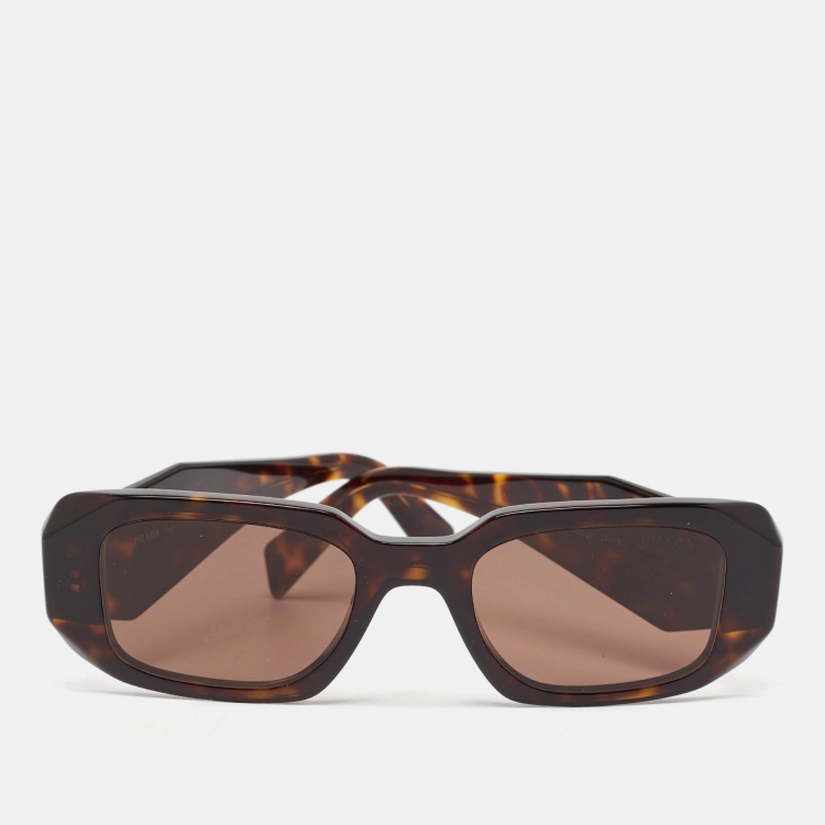 مملوكة مسبقًا Prada Tortoise SPR17W Symbole Geometric Sunglasses