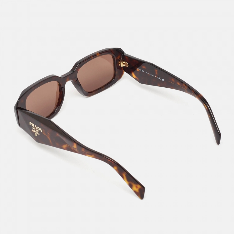 مملوكة مسبقًا Prada Tortoise SPR17W Symbole Geometric Sunglasses