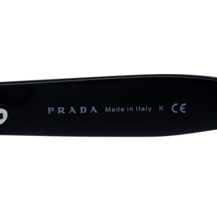Pre Owned Prada Black SPR 02Q Cat Eye Sunglasses