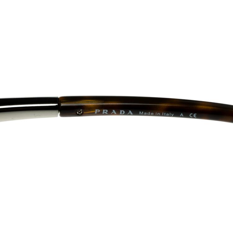 Pre Owned Prada Brown Tortoise SPR 68O Dixie Cat Eye Sunglasses