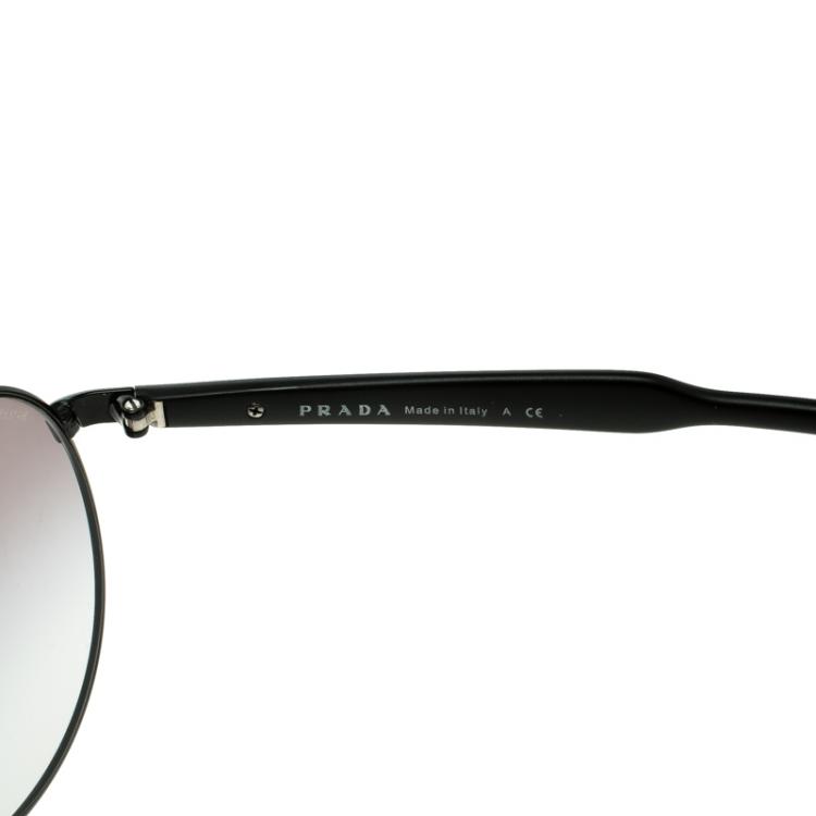 Pre Owned Prada Black Gradient Aviator Sunglasses
