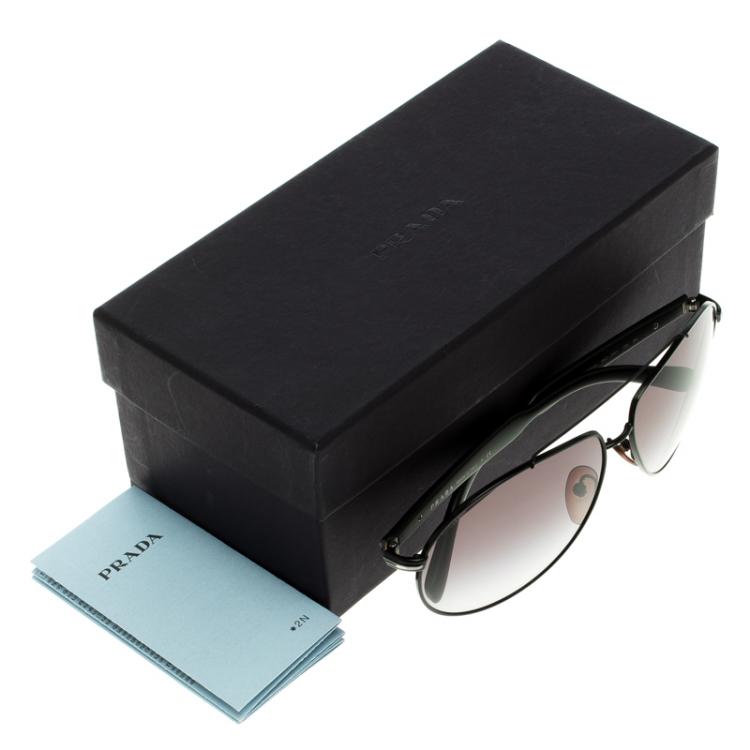 Pre Owned Prada Black Gradient Aviator Sunglasses