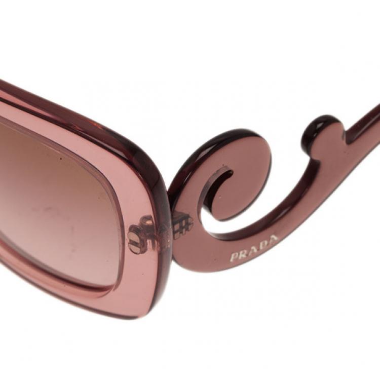 Pre Owned Prada Purple Baroque Rectangle Sunglasses