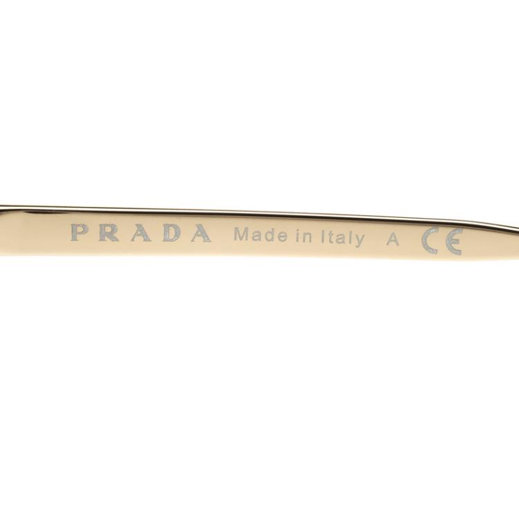 Pre Owned Prada Burgundy SPR16Q Round Sunglasses