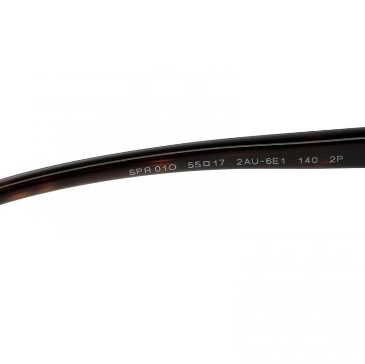 Pre Owned Prada Brown Tortoise Frame SPR01O Cat Eye Sunglasses