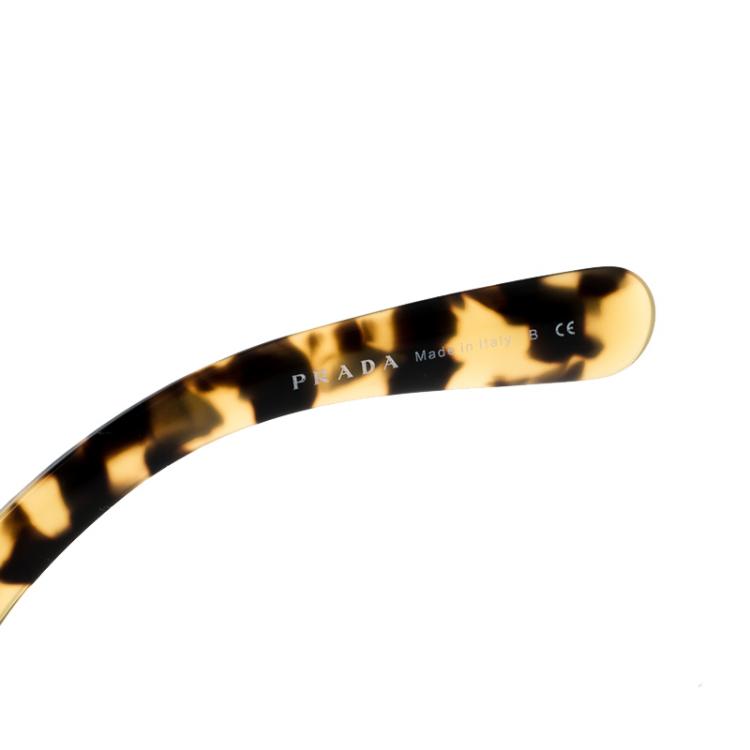 Pre Owned Prada Black on Havana SPR27NS Baroque Round Sunglasses