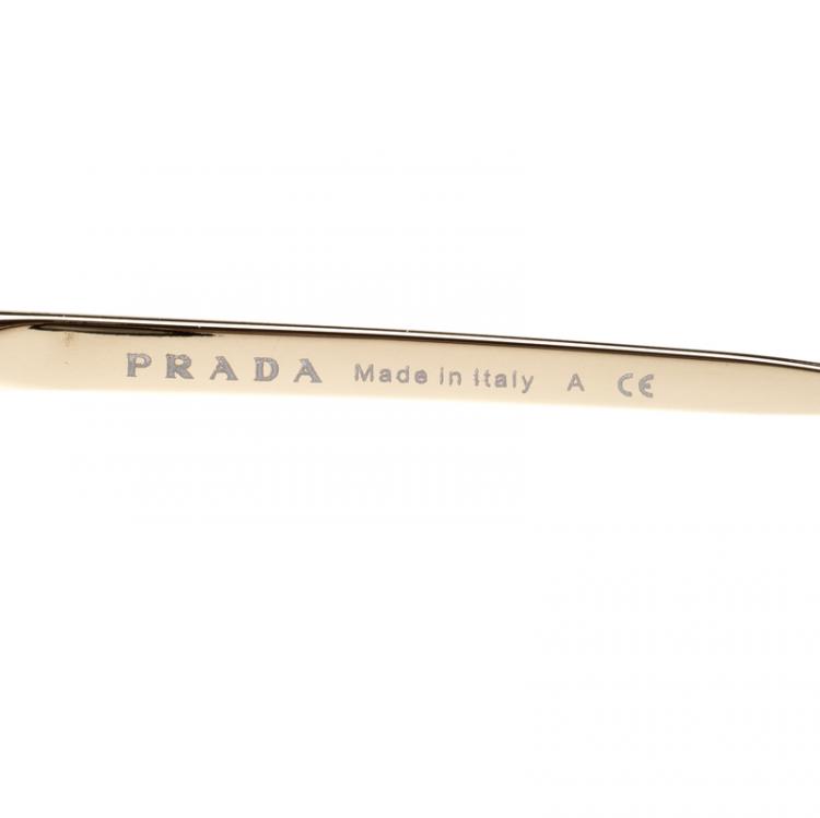 Pre Owned Prada Dark Brown Havana/Gold SPR 53S Butterfly Sunglasses