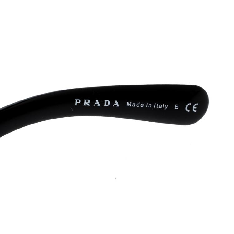 Pre Owned Prada Black/Black Gradient Baroque SPR27O Square Sunglasses