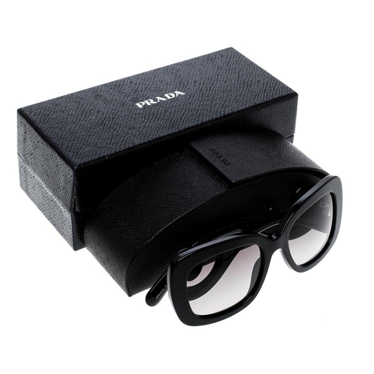 Pre Owned Prada Black/Black Gradient Baroque SPR27O Square Sunglasses