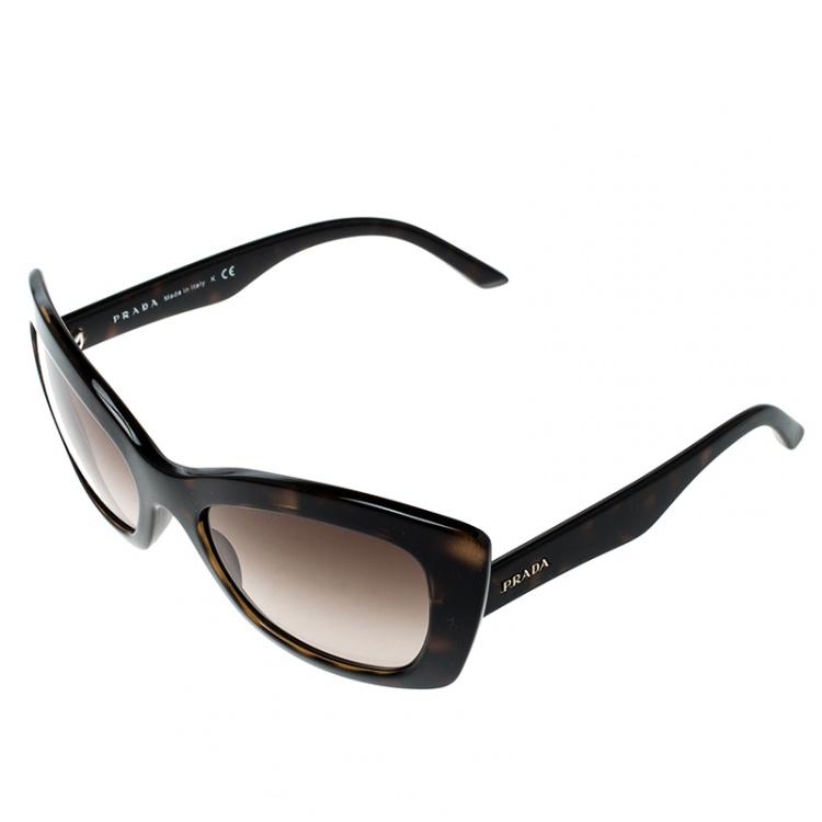 مملوكة مسبقًا Prada Havana/Brown Gradient SPR19M Butterfly Sunglasses 