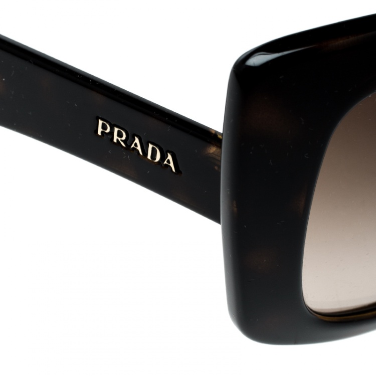 مملوكة مسبقًا Prada Havana/Brown Gradient SPR19M Butterfly Sunglasses 