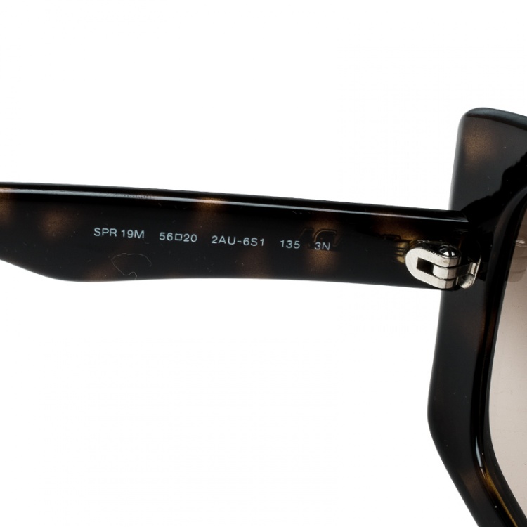 مملوكة مسبقًا Prada Havana/Brown Gradient SPR19M Butterfly Sunglasses 