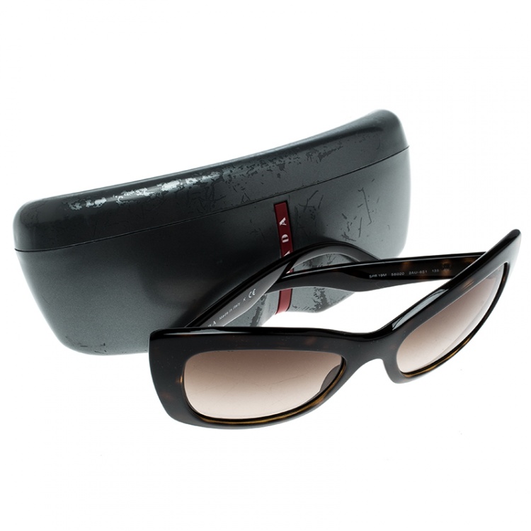 مملوكة مسبقًا Prada Havana/Brown Gradient SPR19M Butterfly Sunglasses 