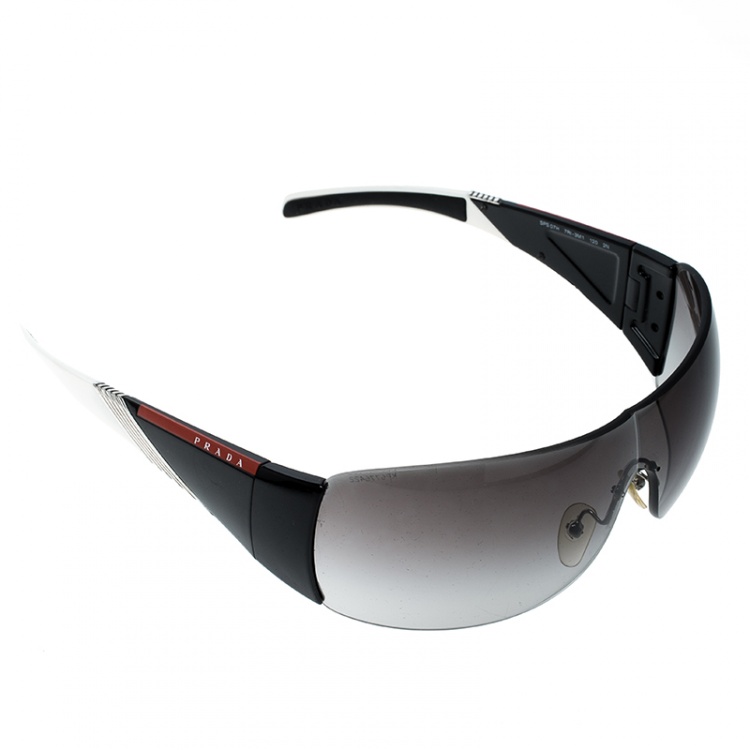 Verloren hart beneden Zware vrachtwagen Prada Black/Black Gradient SPS07H Sport Shield Sunglasses Prada | TLC