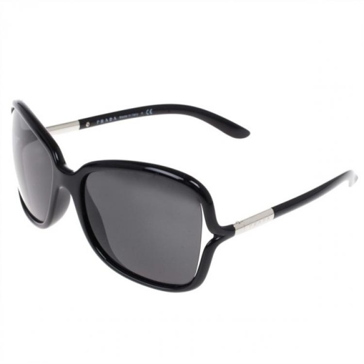 Pre Owned Prada Black Oversized Square Sunglasses