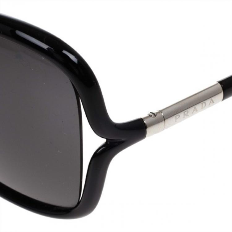 Pre Owned Prada Black Oversized Square Sunglasses