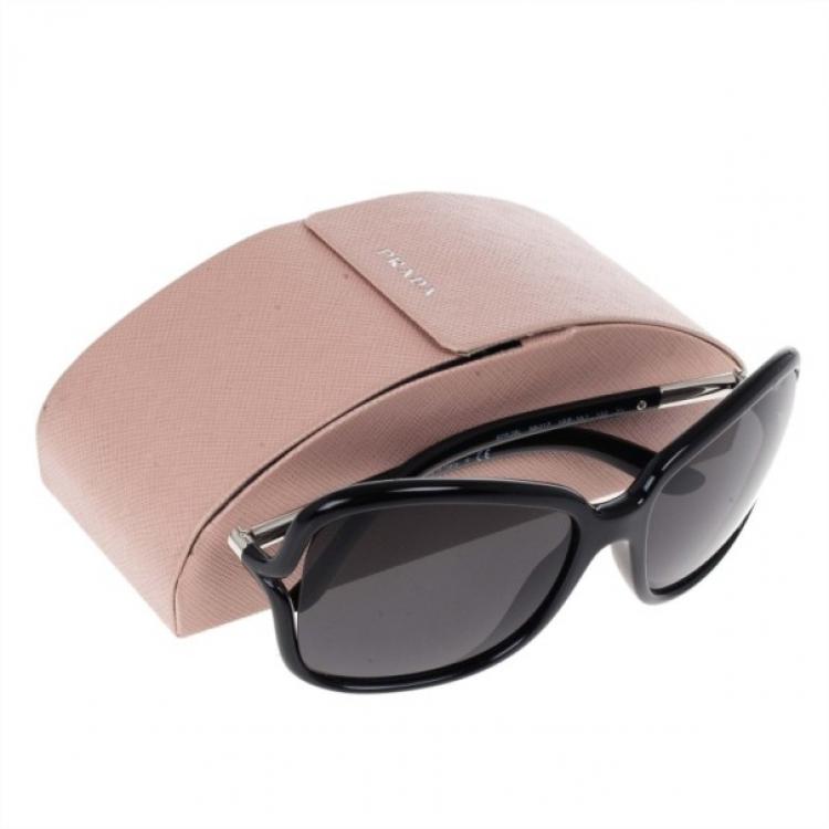 Pre Owned Prada Black Oversized Square Sunglasses