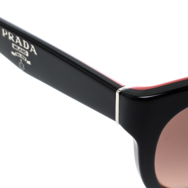 Pre Owned Prada Black/Pink Gradient SPR05P Cat Eye Sunglasses