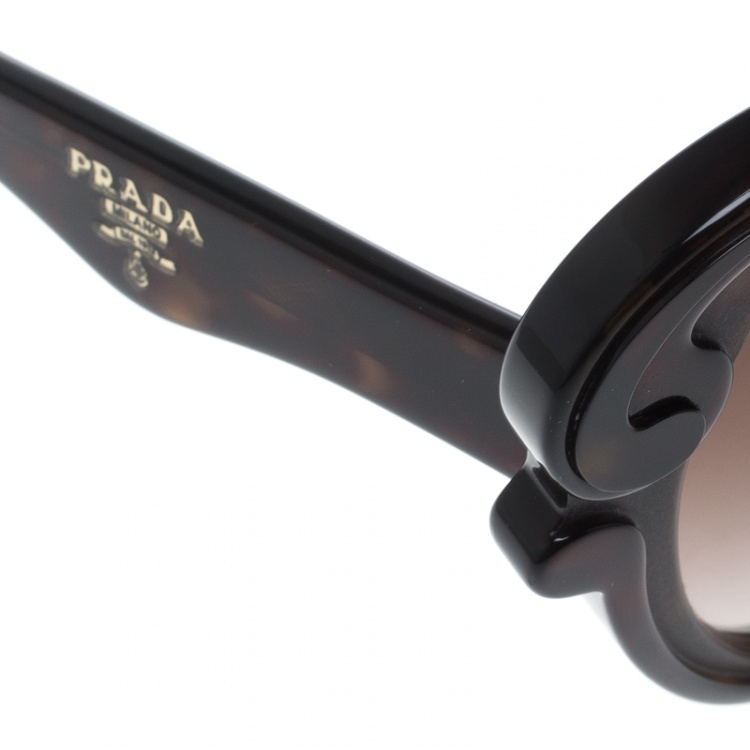 Pre Owned Prada Tortoise/Brown Gradient SPR28N Butterfly  Sunglasses
