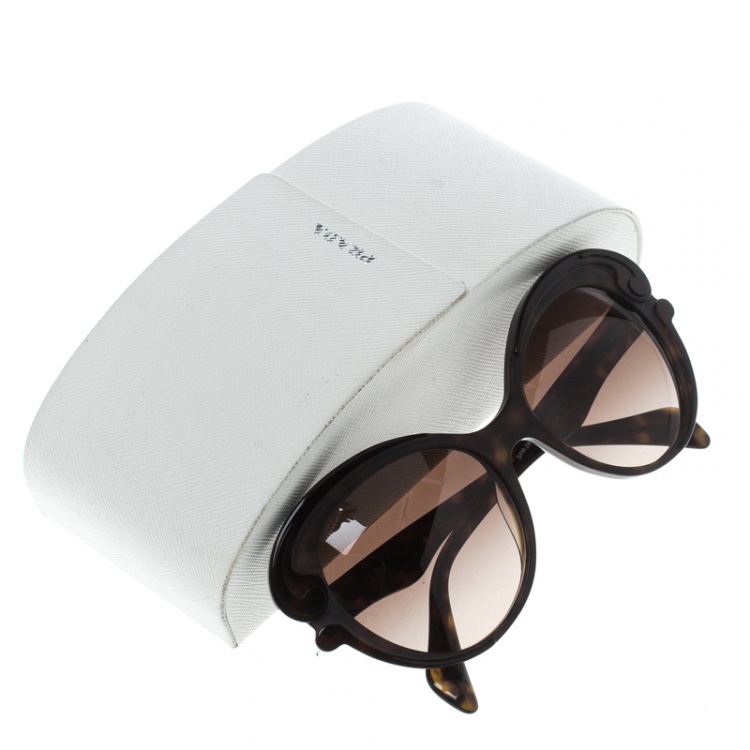 Pre Owned Prada Tortoise/Brown Gradient SPR28N Butterfly  Sunglasses