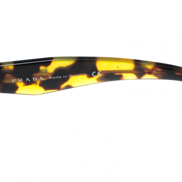 Pre Owned Prada Tortoise/Brown Gradient SPR16R Geometric Sunglasses