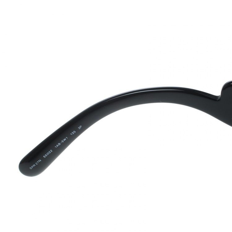 Pre Owned Prada Black/Black Gradient SPR27N Baroque Round Sunglasses