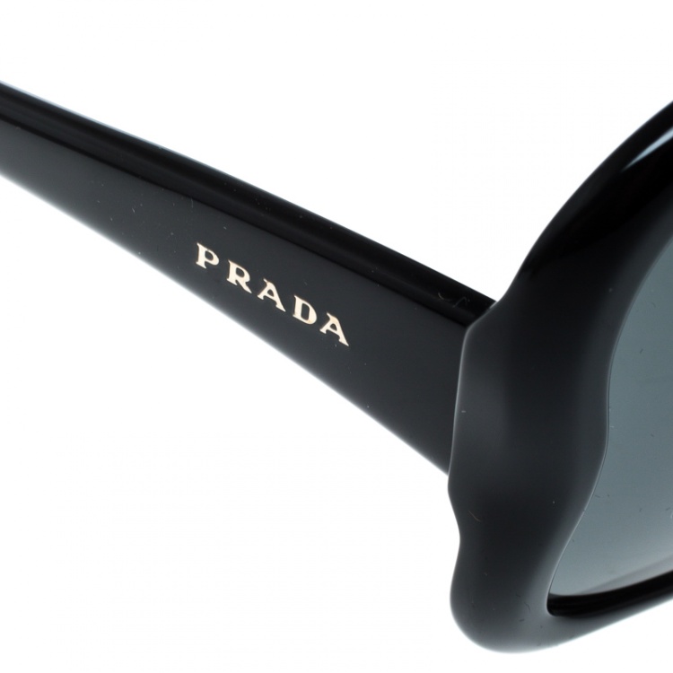 Pre Owned Prada Black SPR18L Butterfly Sunglasses