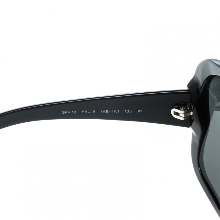 Pre Owned Prada Black SPR18L Butterfly Sunglasses