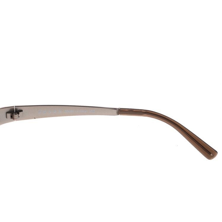 Pre Owned Prada Bronze/Brown SPR55F Aviator Sunglasses