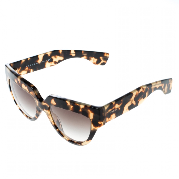 Pre Owned Prada Tortoise/Brown Gradient SPR29P Cat Eye Sunglasses