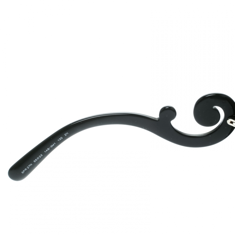 Pre Owned Prada Black/Grey Gradient SPR27N Oversized Round Baroque Sunglasses