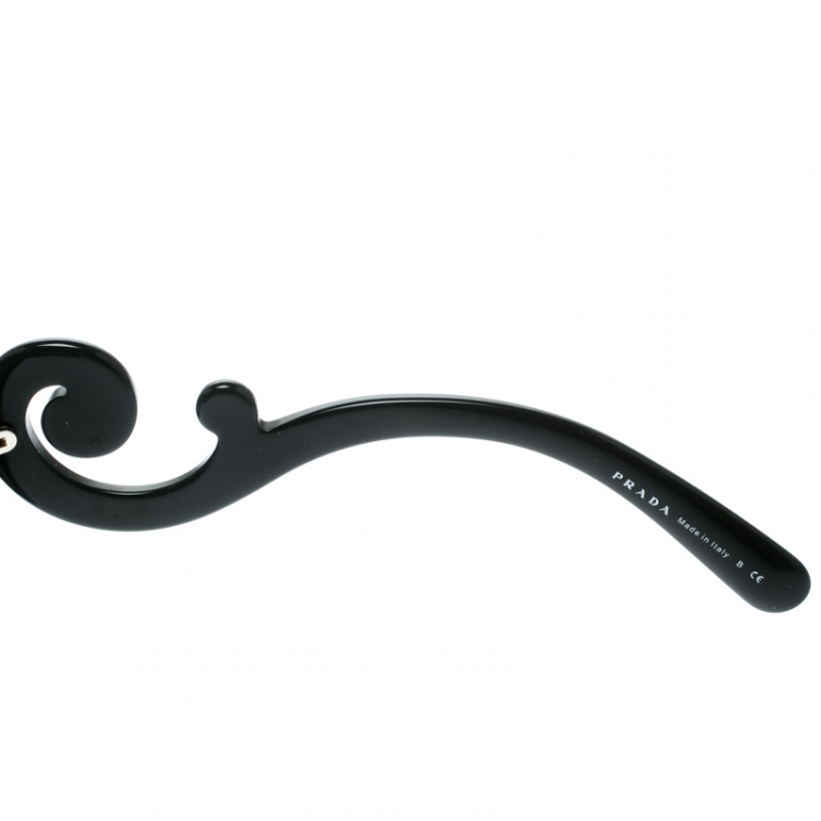 Pre Owned Prada Black/Grey Gradient SPR27N Oversized Round Baroque Sunglasses