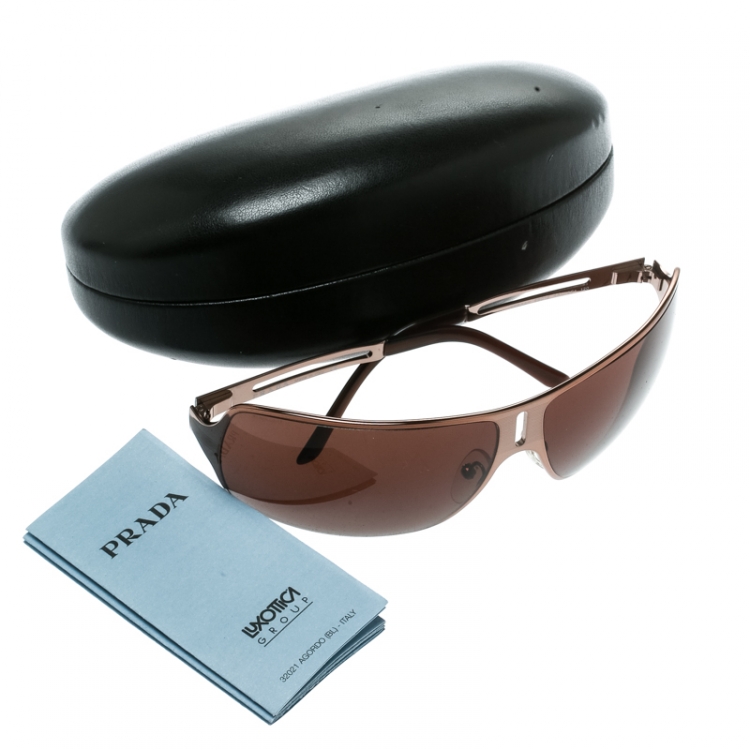 Pre Owned Prada Bronze/Brown SPR54H Oversize Sunglasses