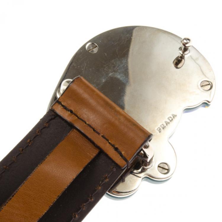 Pre Owned Prada Parrot Buckle Plastic Chain Belt 85 CM