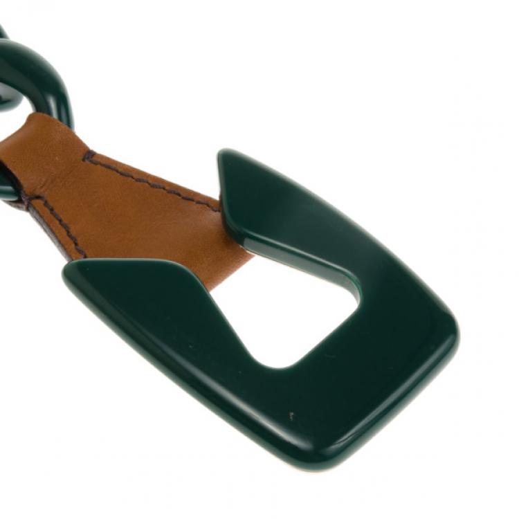 Pre Owned Prada Green Plastic Chain Belt 80 CM