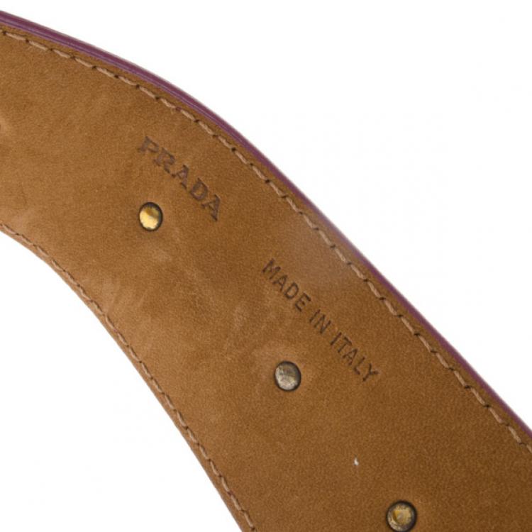 Pre Owned Prada Purple Suede Belt 90 CM