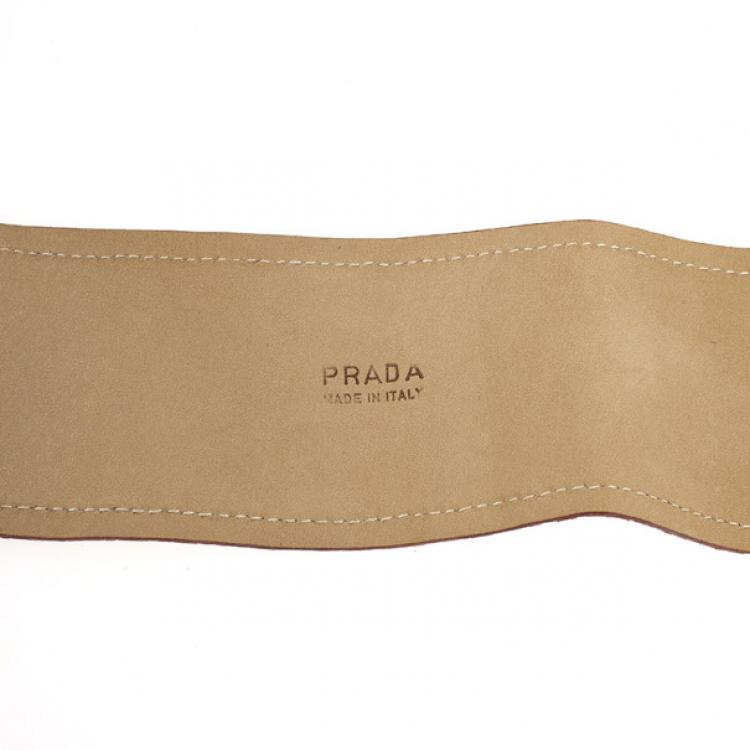 Pre Owned Prada Orange Python Wide Belt 85 CM
