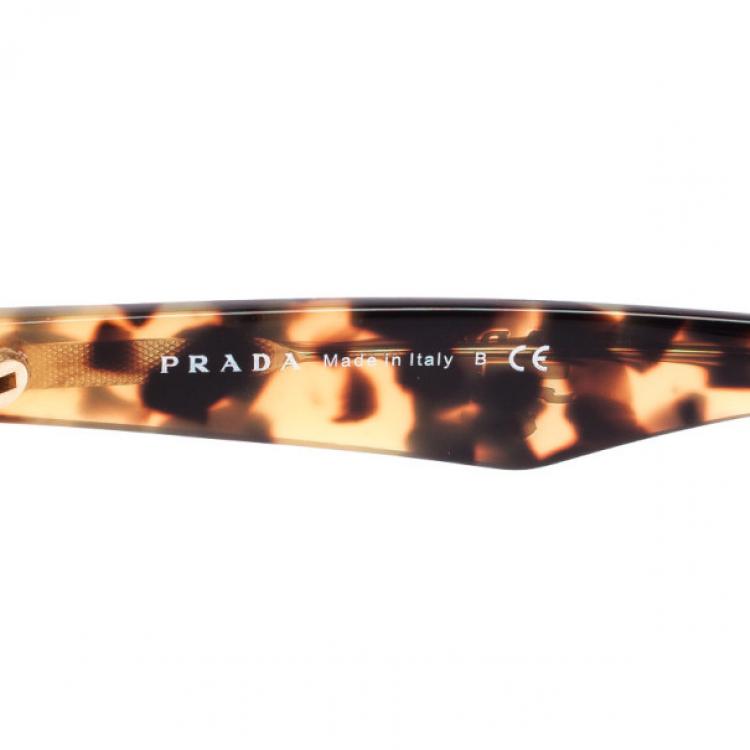 Pre Owned Prada Tortoise Shell Square Cat Eye Women's Sunglasses