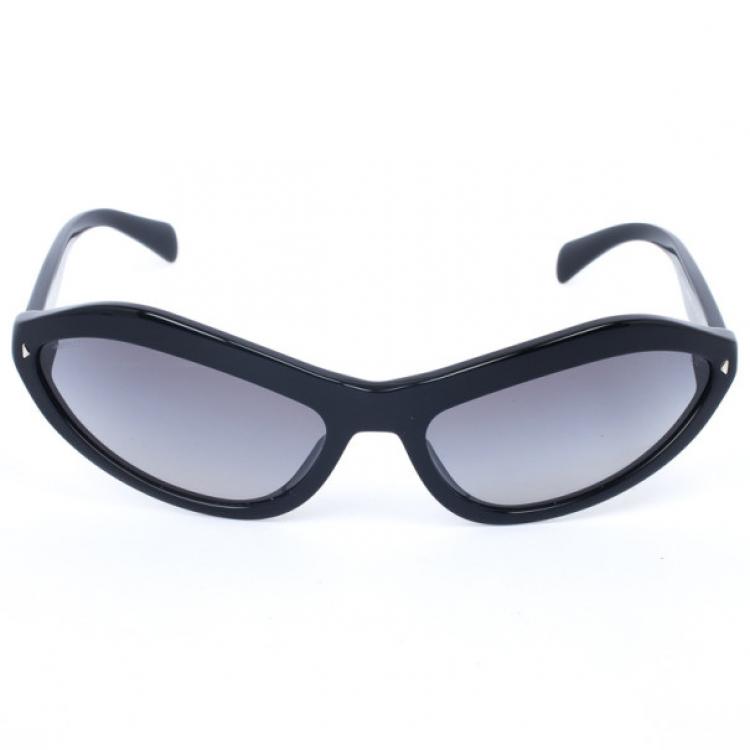Pre Owned Prada Black Oval Womens Sunglasses