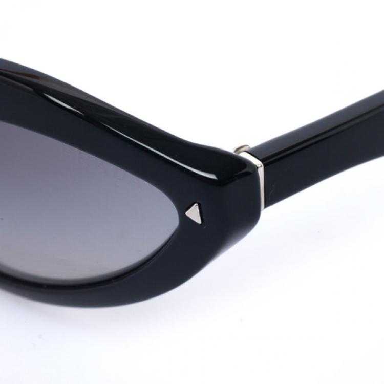 Pre Owned Prada Black Oval Womens Sunglasses