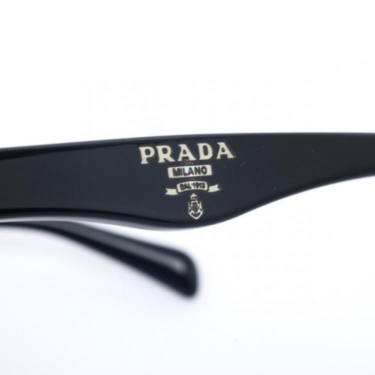Pre Owned Prada Black Oval Womens Sunglasses