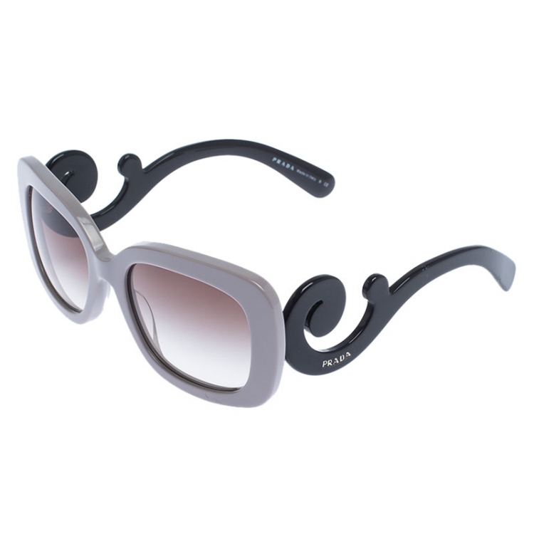 Pre Owned Prada Bicolor/Brown Gradient Baroque SPR 27O Square Sunglasses