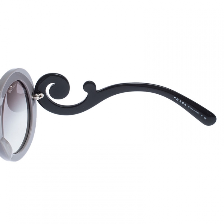 Pre Owned Prada Bicolor/Brown Gradient SPR27N Oversized Round Baroque Sunglasses