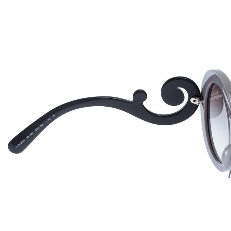 Pre Owned Prada Bicolor/Brown Gradient SPR27N Oversized Round Baroque Sunglasses