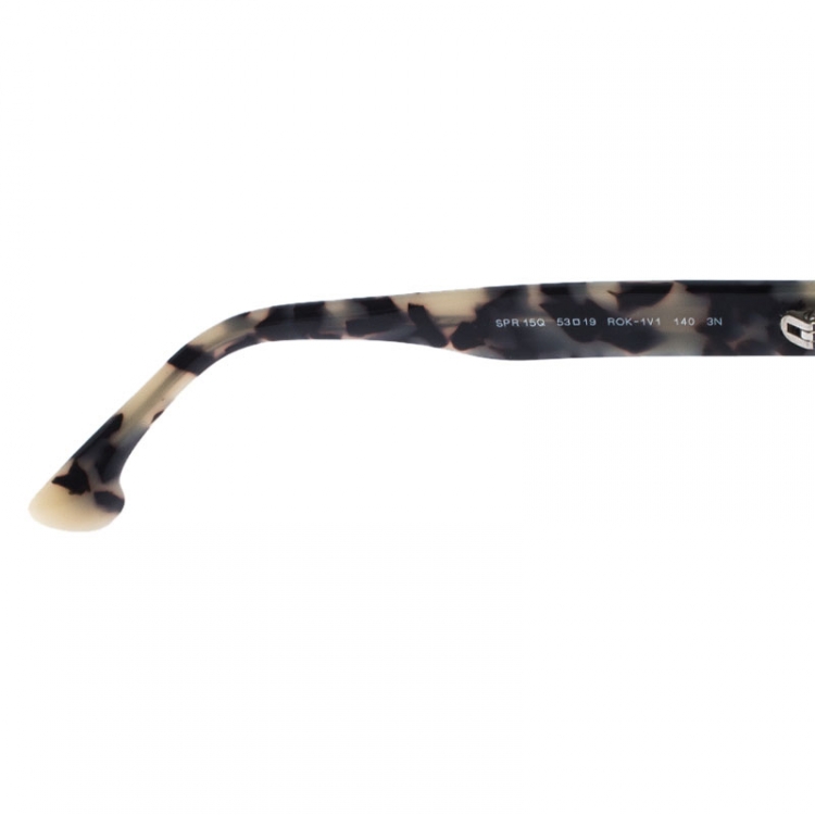 Pre Owned Prada Black and Ivory Havana SPR 15Q Cat Eye Sunglasses