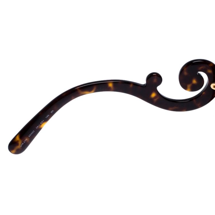 Pre Owned Prada Brown Havana/Brown Gradient SPR27N Baroque Round Sunglasses