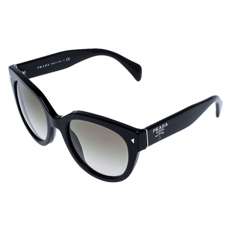 Pre Owned Prada Black/Green Gradient SPR17O Wayfarer Sunglasses