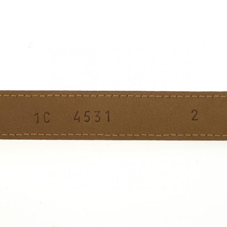 Pre Owned Prada Tan Leather Logo Plaque Belt 80 CM